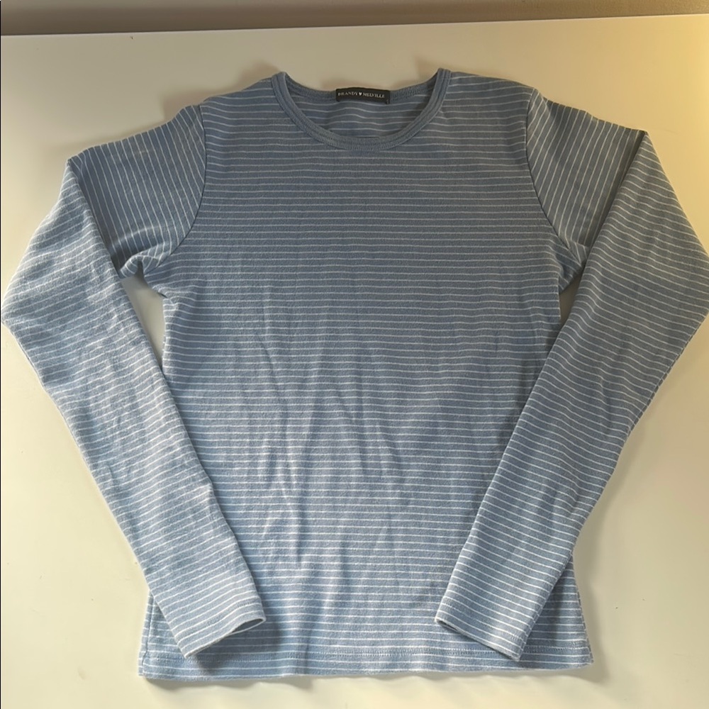 Brandy Melville Blue and white Striped long sleeve